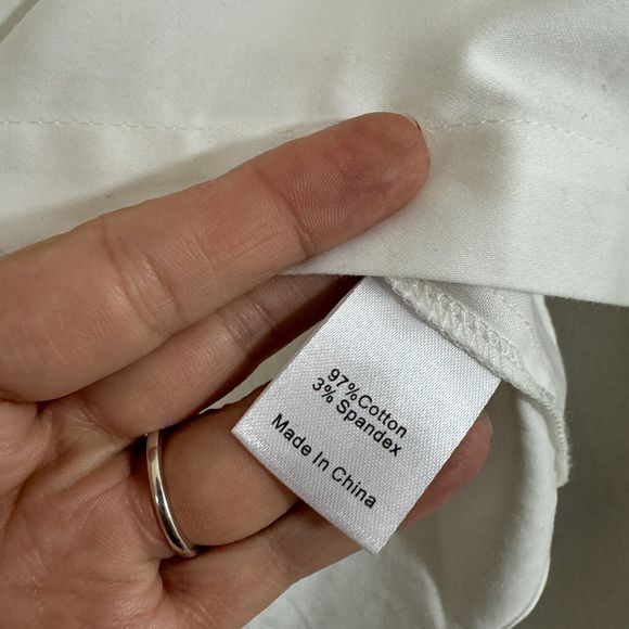 Tuckernuck‎ White Smocked Marlowe Button Down Shirt Blouse sz S Small  Career - Picture 4 of 4